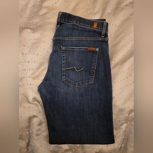 7 For All Mankind Dark Blue Straight Jeans